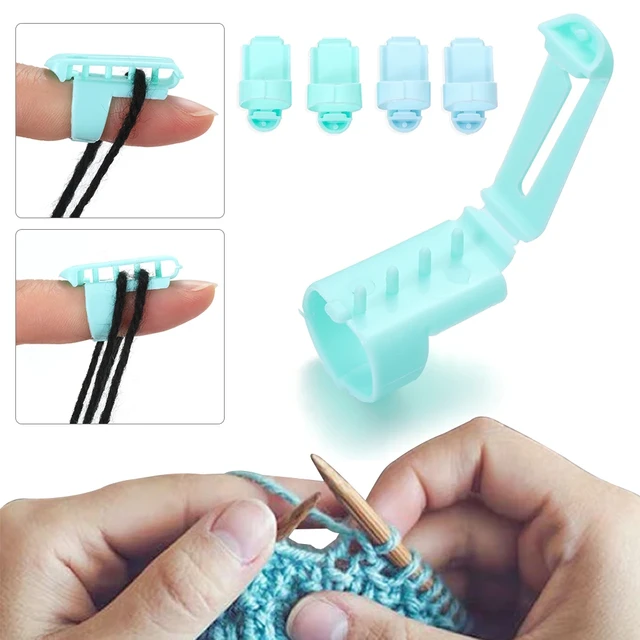 4Pcs/Set Finger Splitter Knitting Thimble Crafts Ring Type Knitting Tools  Finger Wear Yarn Spring Guides Plastic Needle Thimble - AliExpress